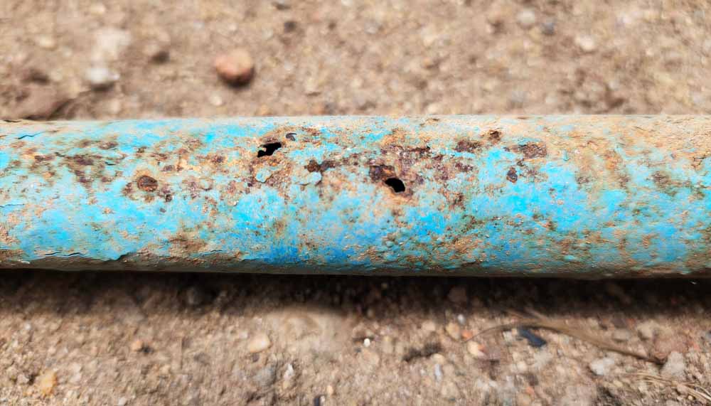 corroded water supply pipe